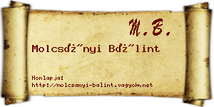 Molcsányi Bálint névjegykártya