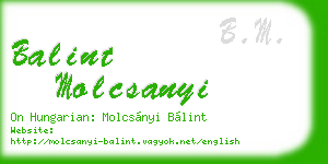 balint molcsanyi business card