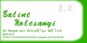 balint molcsanyi business card